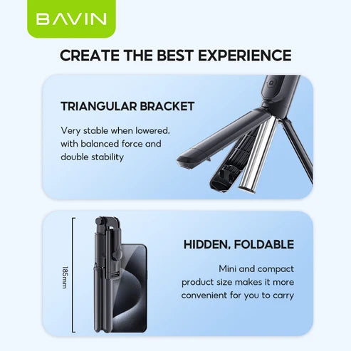 BAVIN P09 Portable Selfie Stick Monopod Tripod Stand