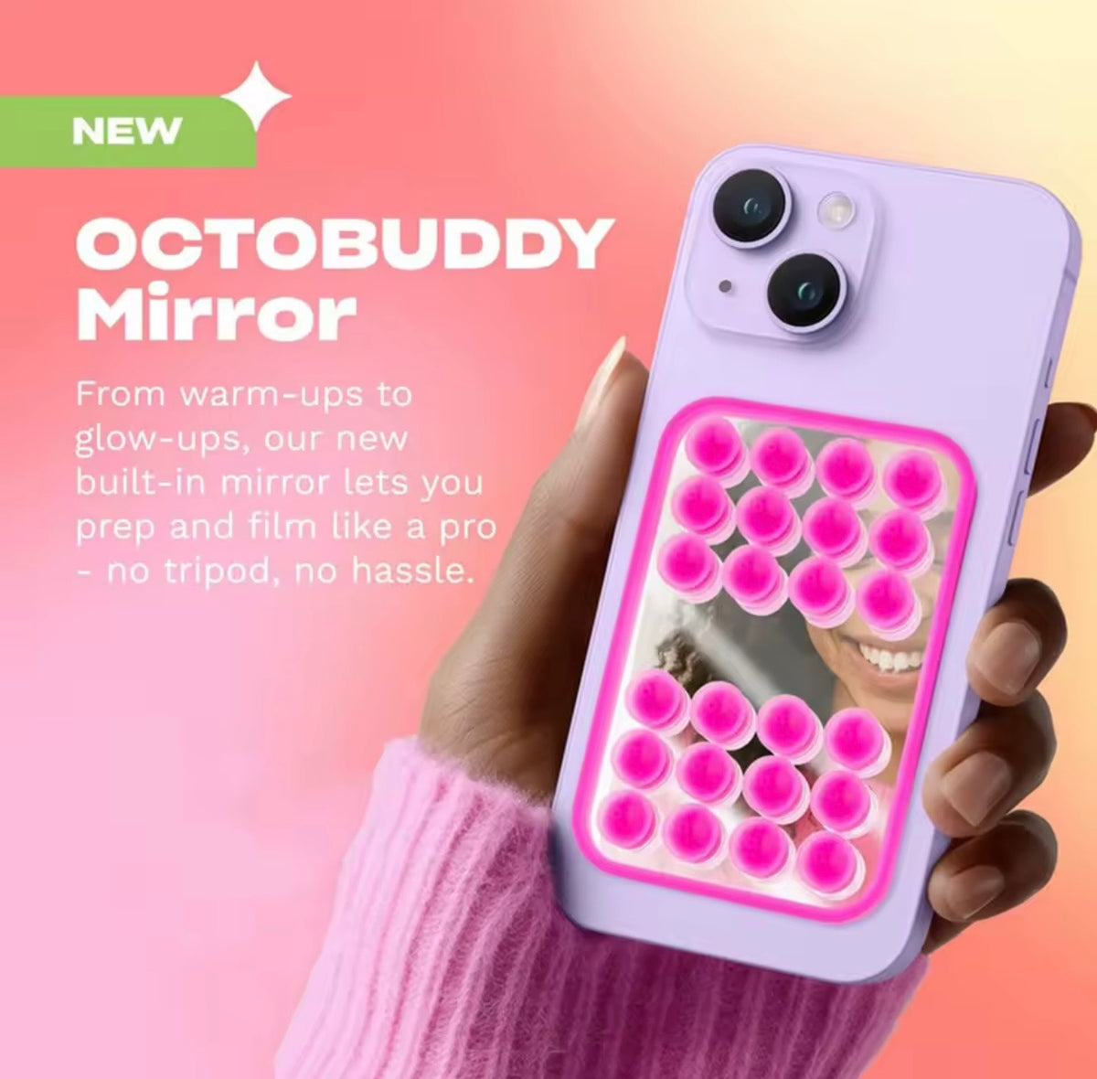 Support Téléphone Premium à Ventouse avec Miroir