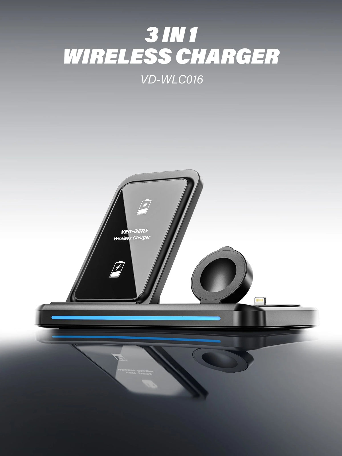Ven-Dens VD-WLC016 – Chargeur sans fil 3-en-1