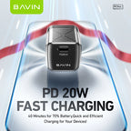 20W Mini Fast Charger + Cable 60W TYPE C Bavin PC-996Y EU