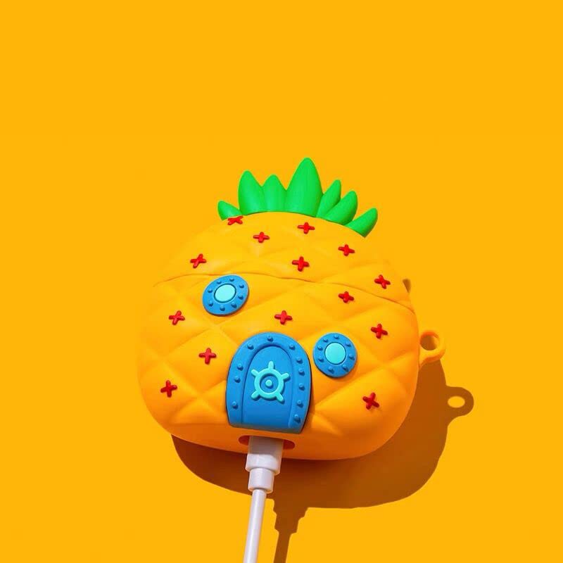 Étui Airpods Motif ananas - En silicone souple KZA012