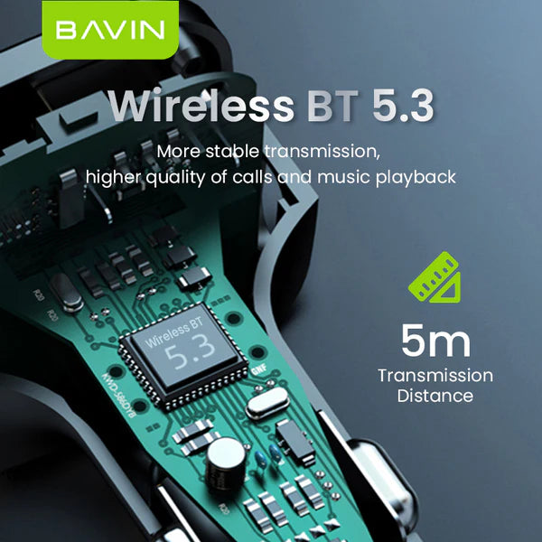 Chargeur de voiture et lecteur MP3 Bluetooth 3-en-1 BAVIN