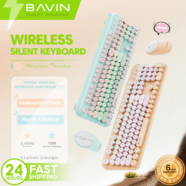 Clavier et souris sans fil BAVIN mignons et élégants