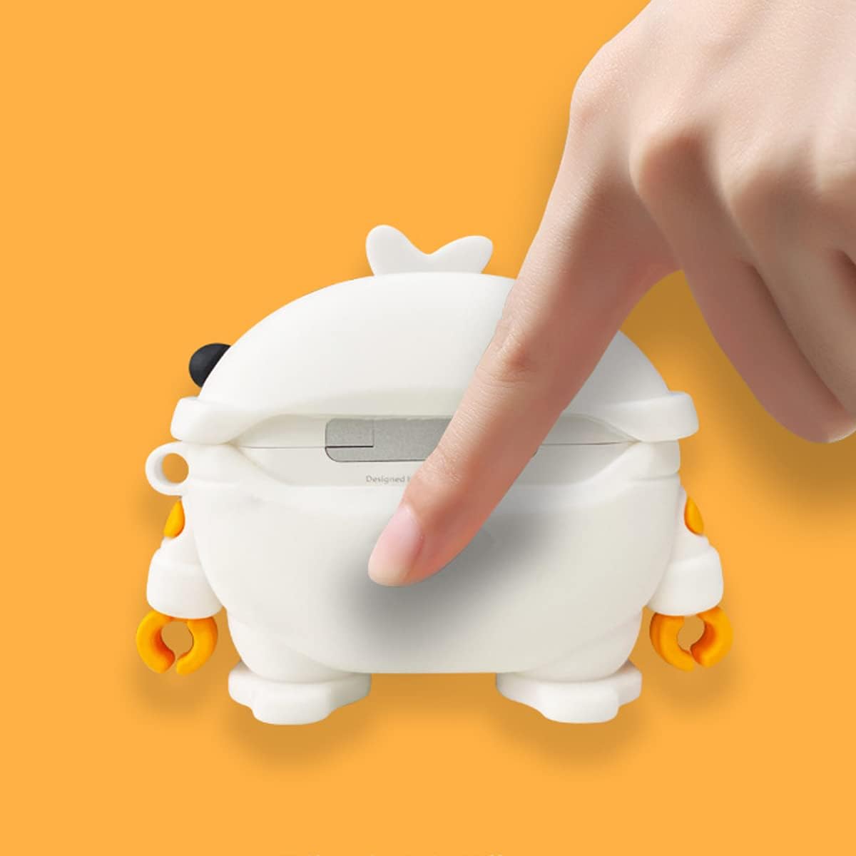 Étui Airpods motif canard de l'espace - En silicone souple KZA014