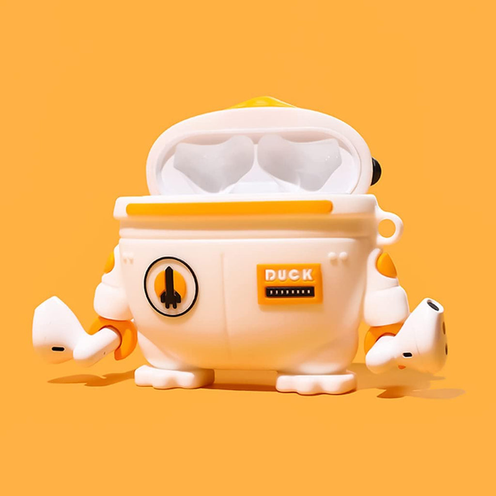 Étui Airpods motif canard de l'espace - En silicone souple KZA014