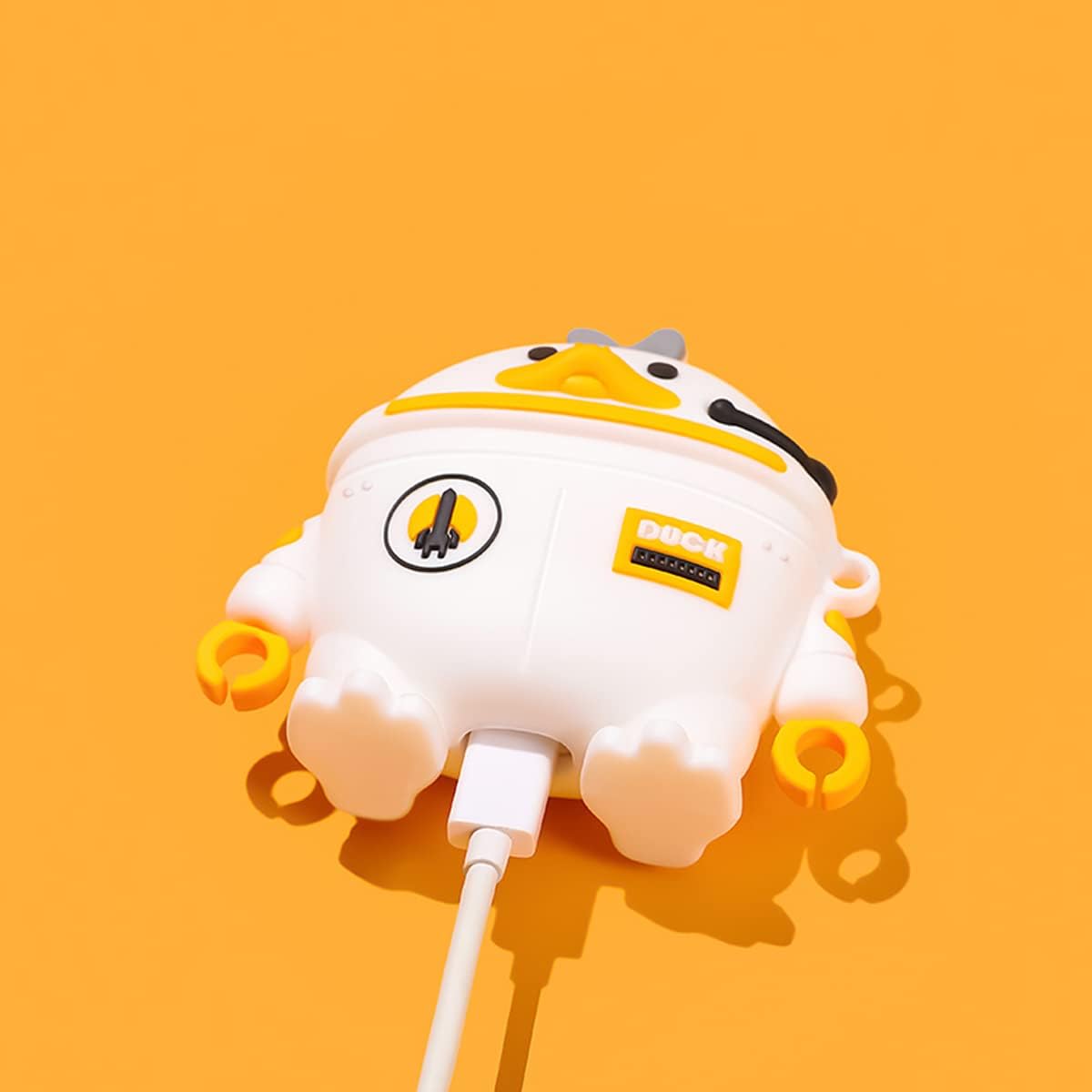 Étui Airpods motif canard de l'espace - En silicone souple KZA014