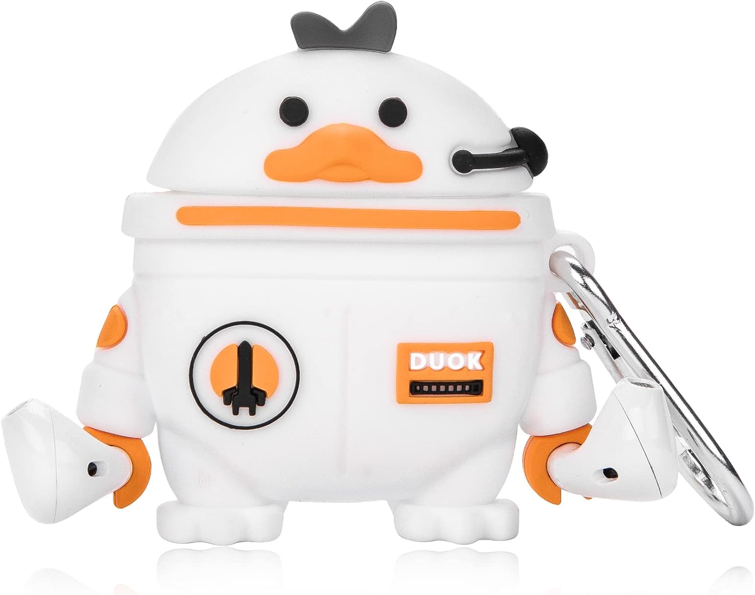 Étui Airpods motif canard de l'espace - En silicone souple KZA014