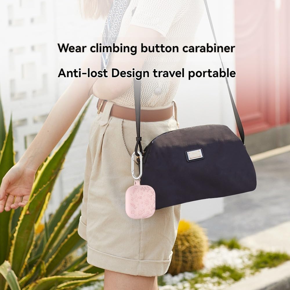 Étui Airpods Fleur Rose - En silicone souple KZA011