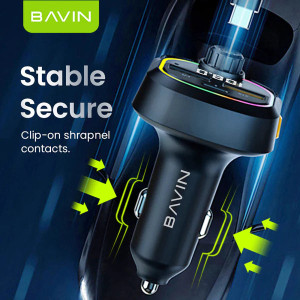 Chargeur de voiture et lecteur MP3 Bluetooth 3-en-1 BAVIN