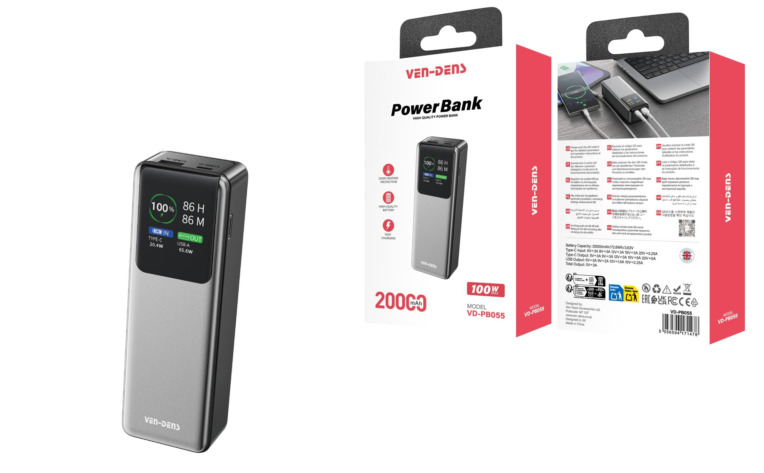 Ven-Dens VD-PB055 – Power Bank 10.000mAh
