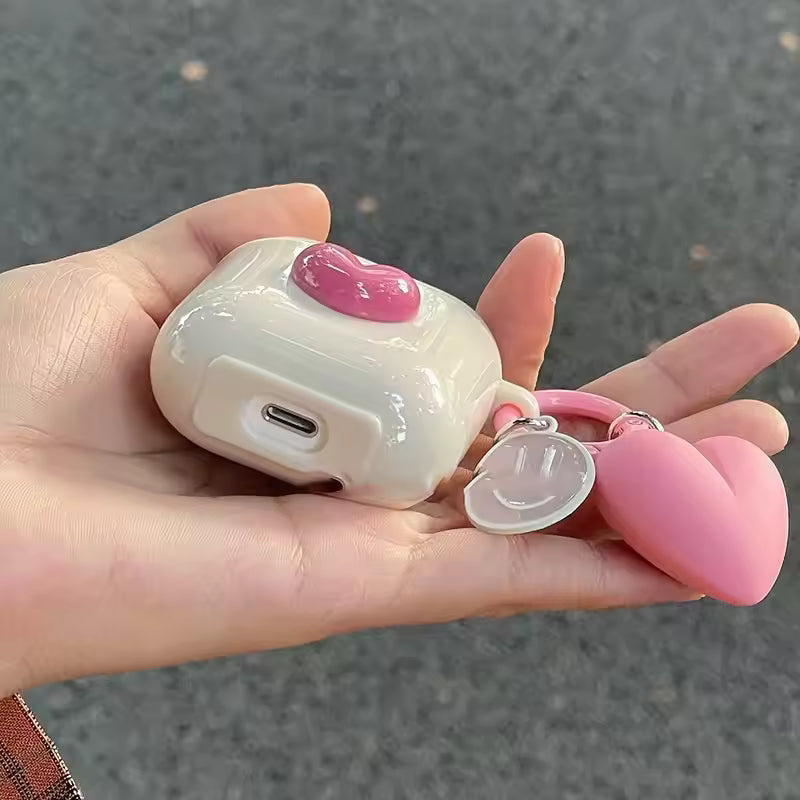Étui Airpods Motif Coeur - En silicone souple KZA017