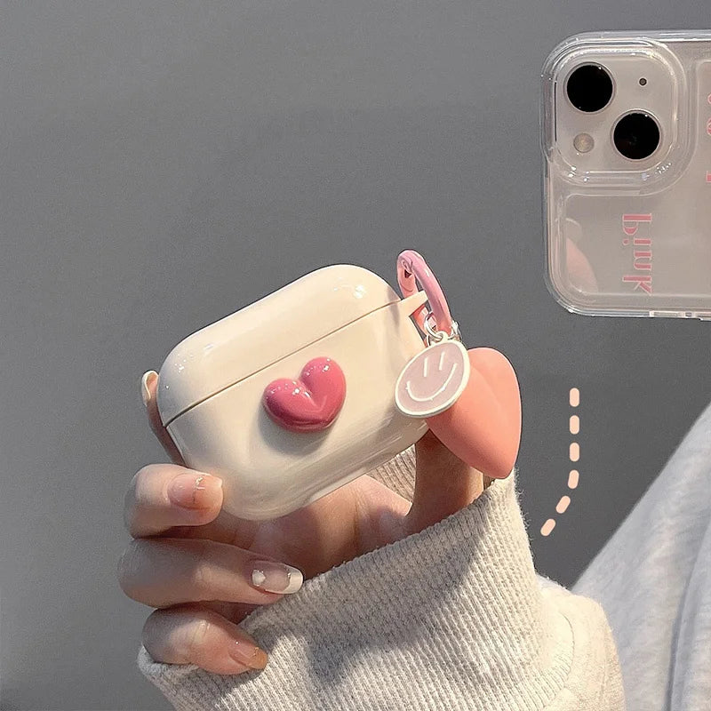 Étui Airpods Motif Coeur - En silicone souple KZA017