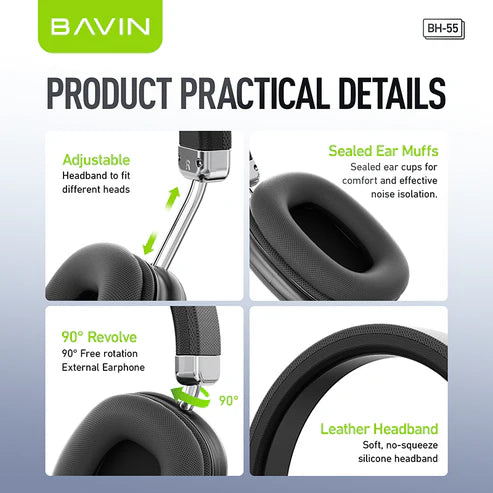 BH-55 Casque Bluetooth BAVIN