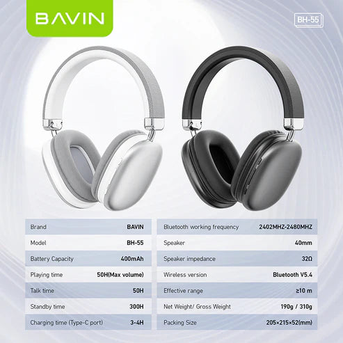 BH-55 Casque Bluetooth BAVIN