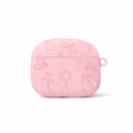 Étui Airpods Fleur Rose - En silicone souple KZA011