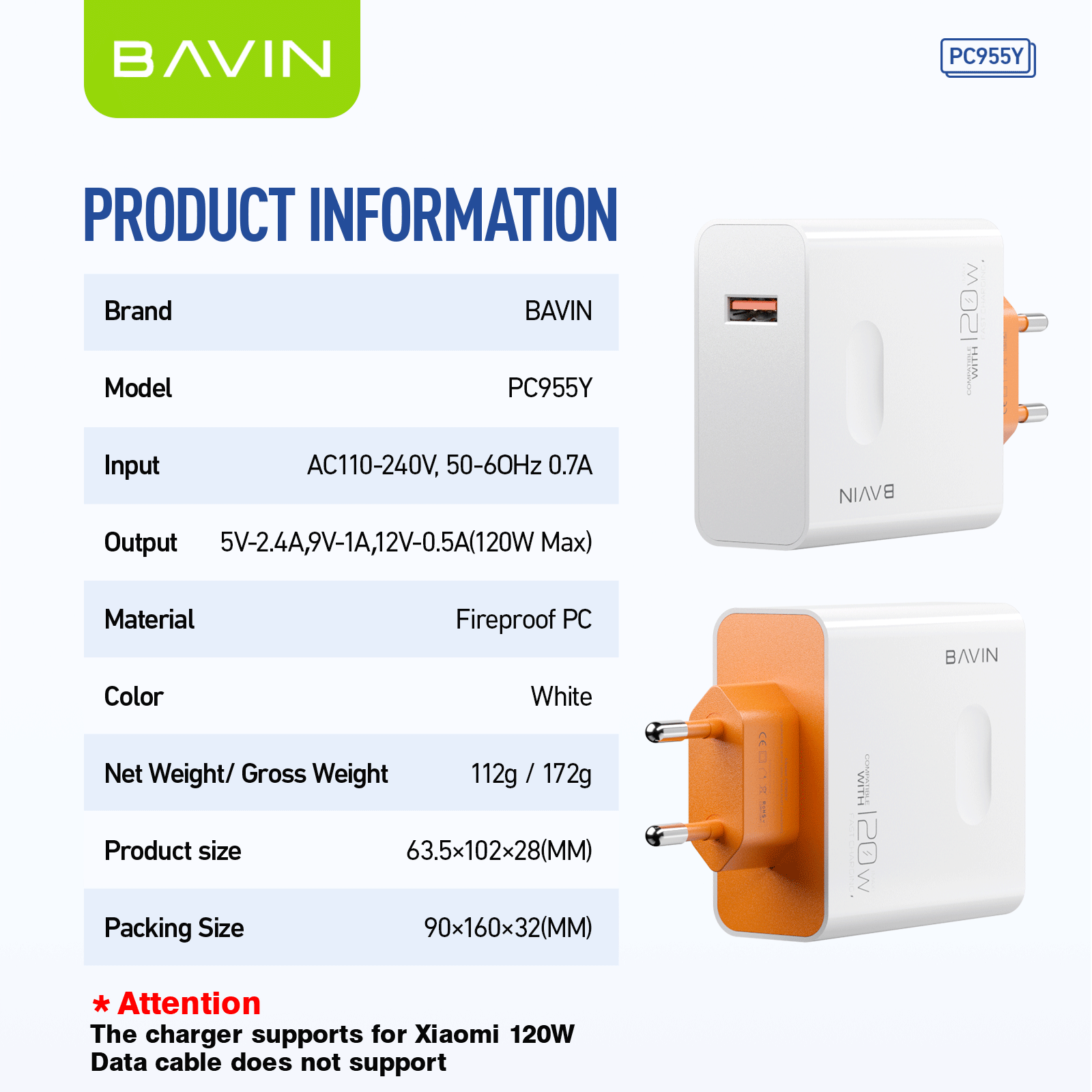 Chargeur BAVIN 120W PC & TABLETTE PC-995Y