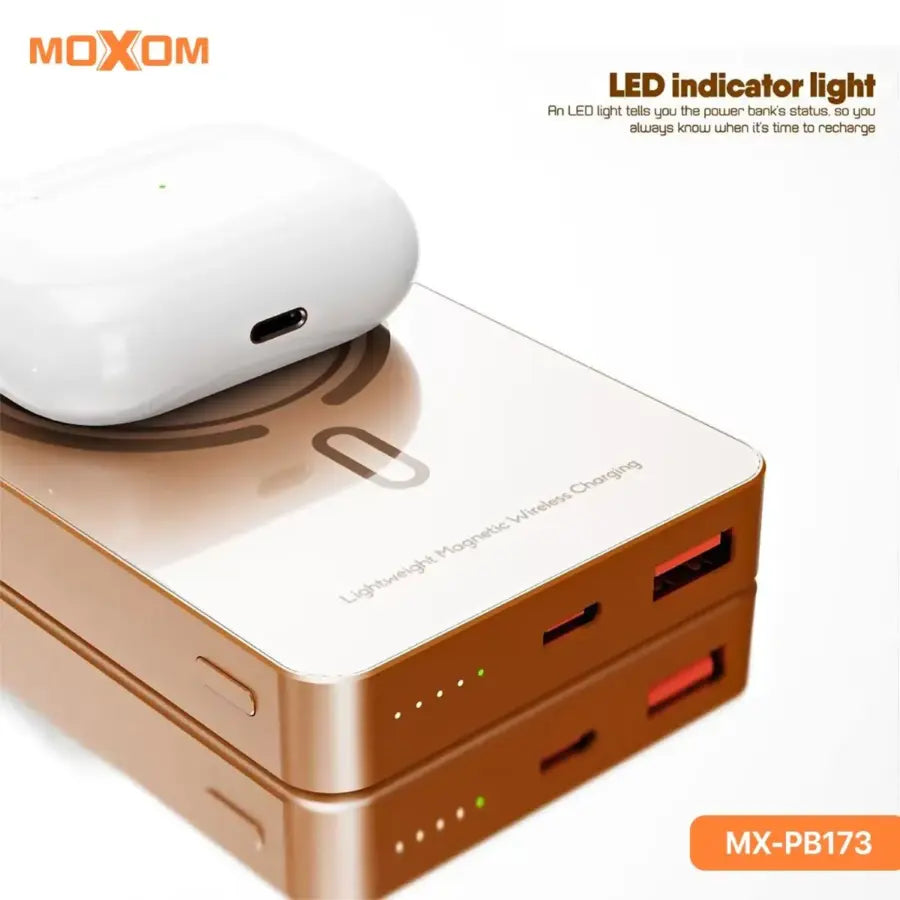 MOXOM® MX-PB173 Magsafe PowerBank en Aluminium Gold (22,5W) Fast Charging 𐓏
