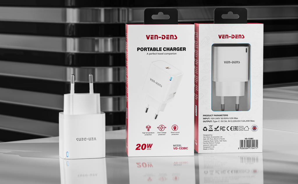 Chargeur 20W Rapide pour iPhone-Ven‑Dens🇬🇧 VD‑TC012BC
