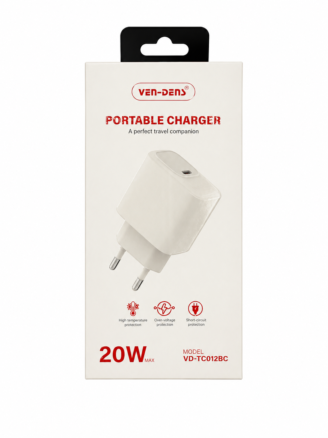 Ven‑Dens VD‑TC012BC – Chargeur 20W Ultra‑Rapide pour iPhone