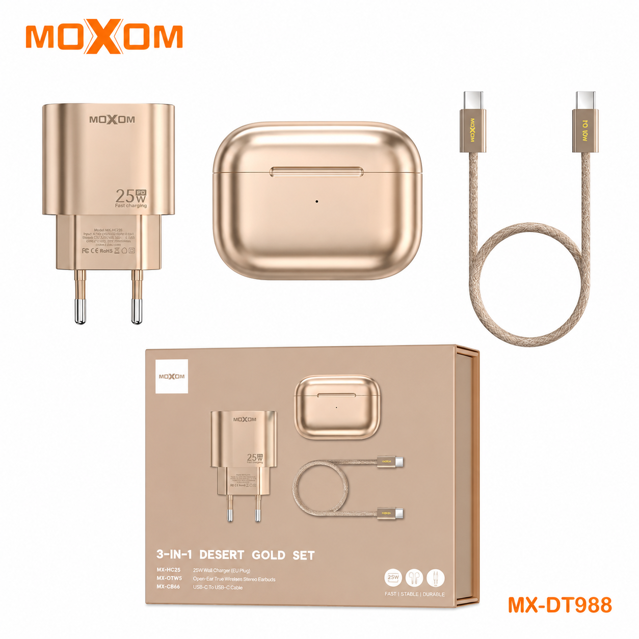 Écouteurs TWS sans fil ANC Type-C Moxom