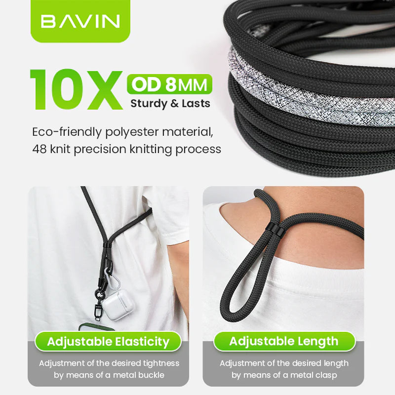 Lanière bandoulière pour téléphone BAVIN Strap en Noir