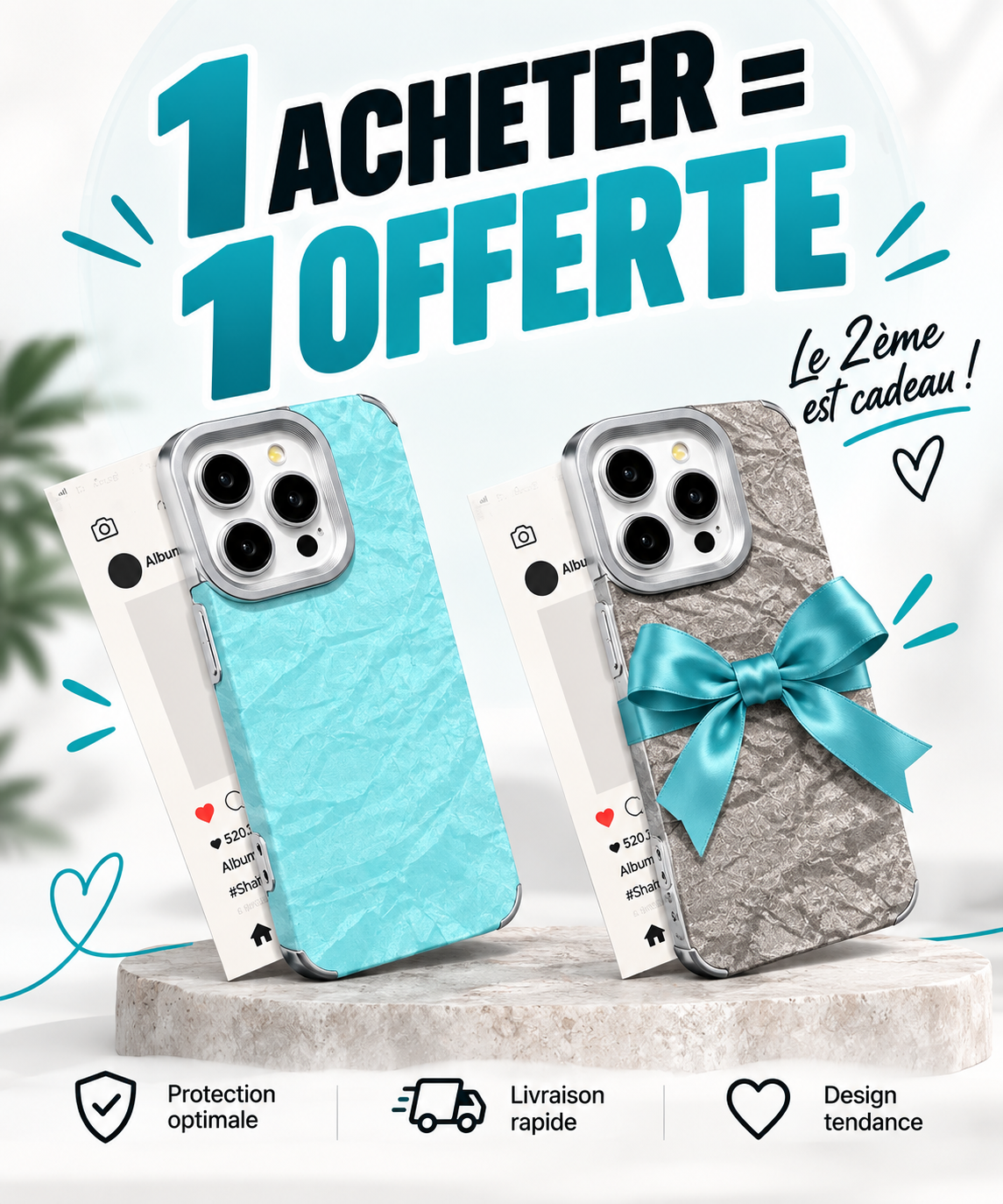 Coque effet Marbré & Glam 🤍