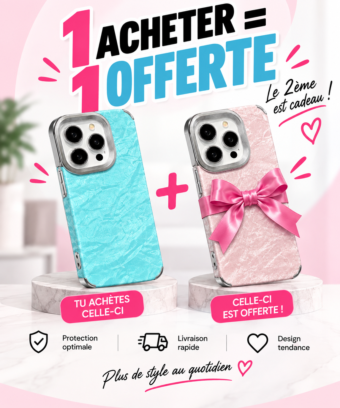 Coque effet Marbré & Glam 🤍