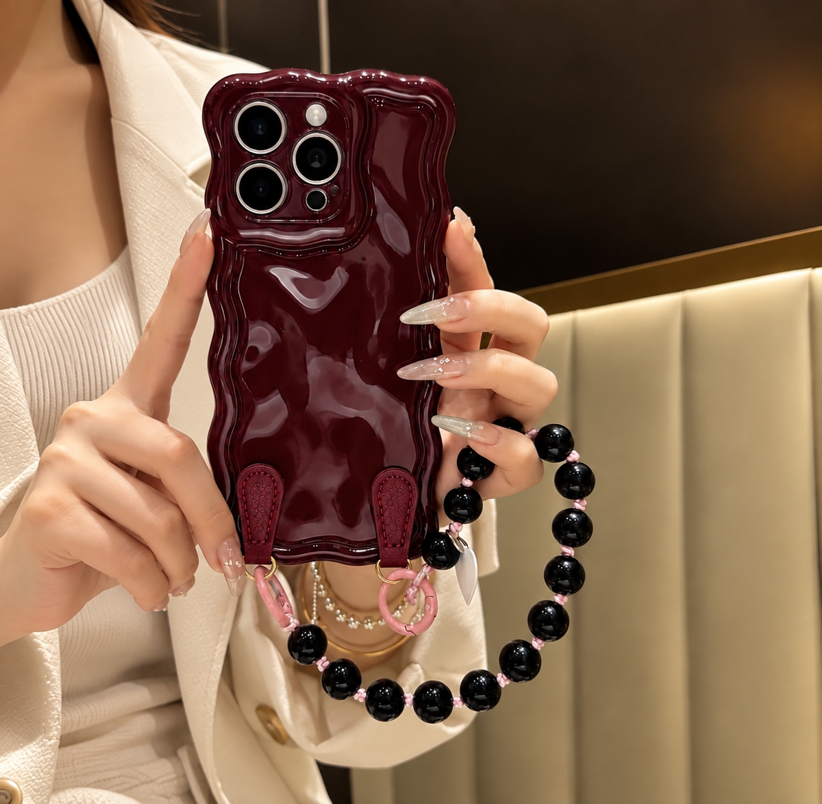 Coque Luxe – Édition Pearl Wave 💖