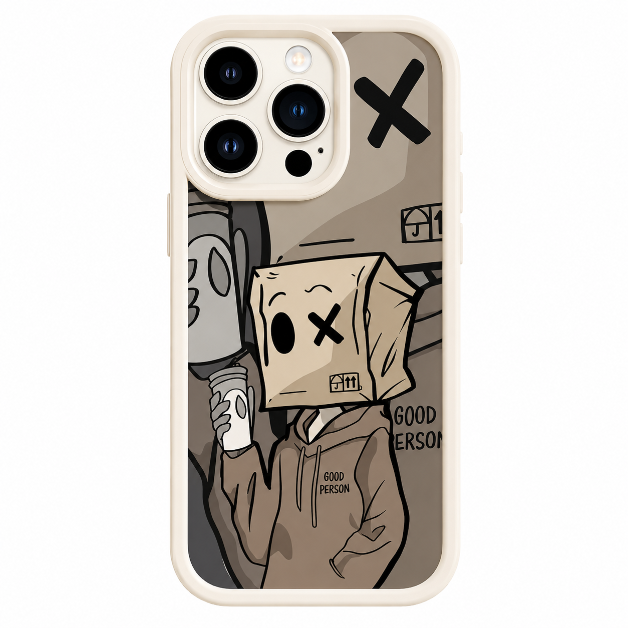 Coque KAIZEN - Imprimée homme Blanc