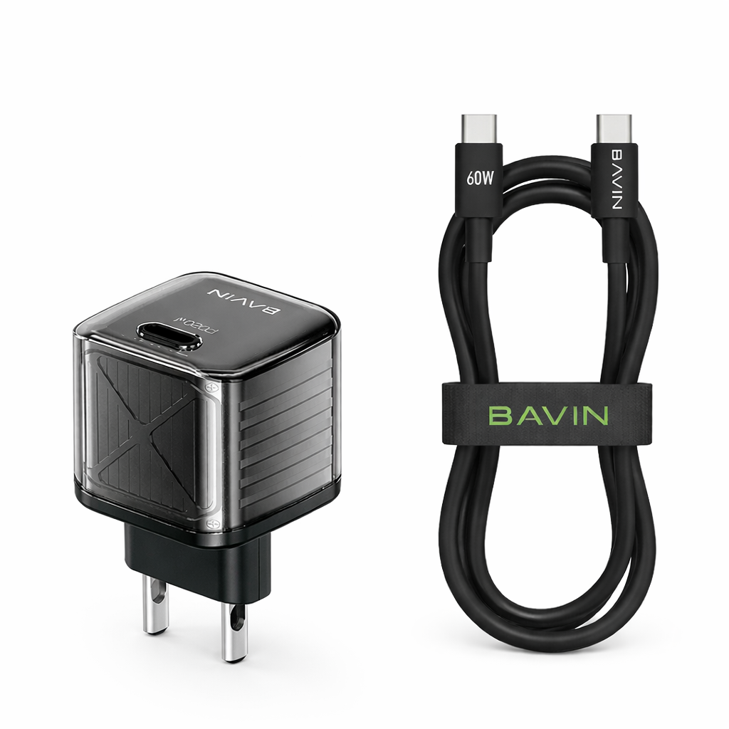 20W Mini Fast Charger + Cable 60W TYPE C Bavin PC-996Y EU