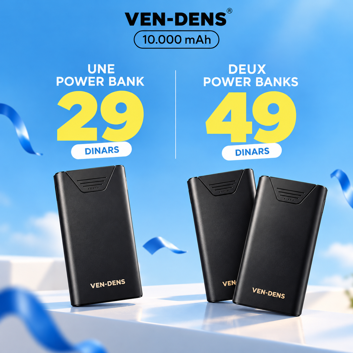 2 X Power Bank VD‑PB041 – 10 000 mAh (Pack de 2)