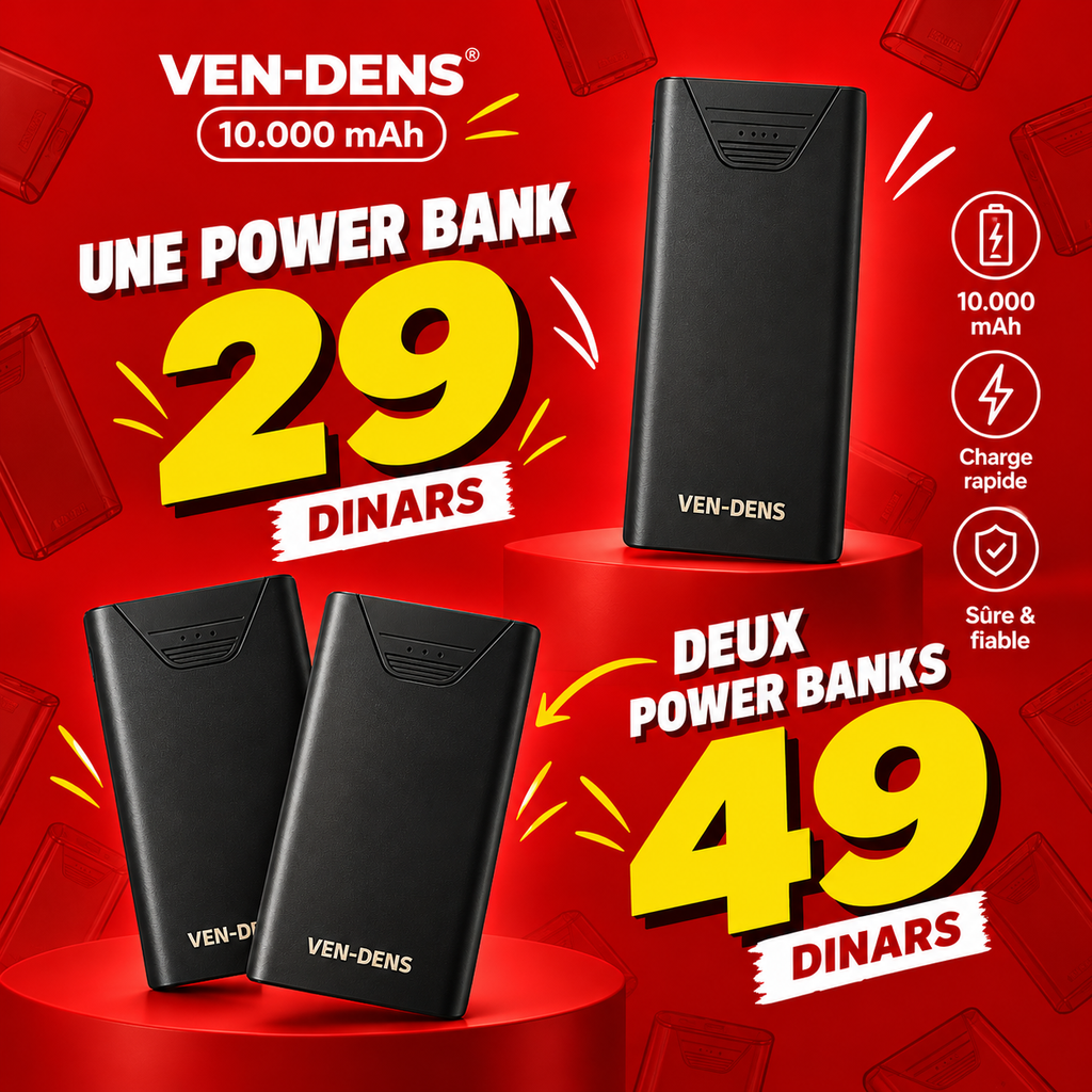 2 X Power Bank VD‑PB041 – 10 000 mAh (Pack de 2)