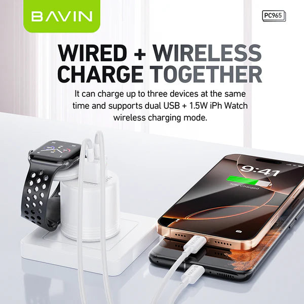 2-in-1 Wall & Wireless Charger w/ Dual USB