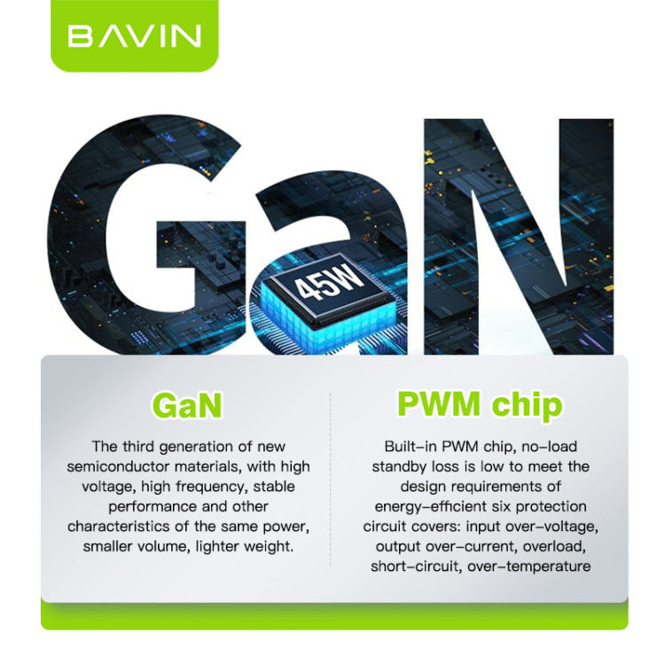Chargeur GAN BAVIN 45W TYPE C - PC-986Y