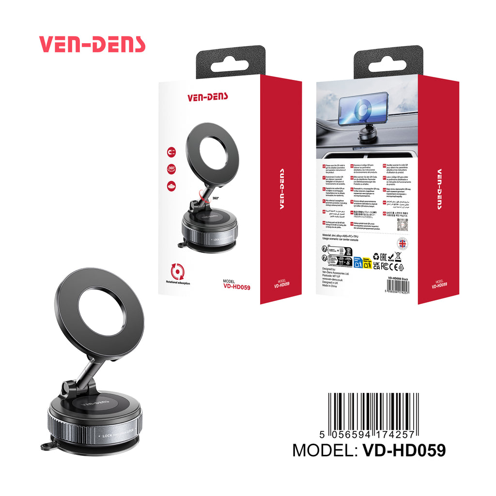 Ven‑Dens VD‑HD059 – Support Téléphone Universel Magnétique Rotatif 360°