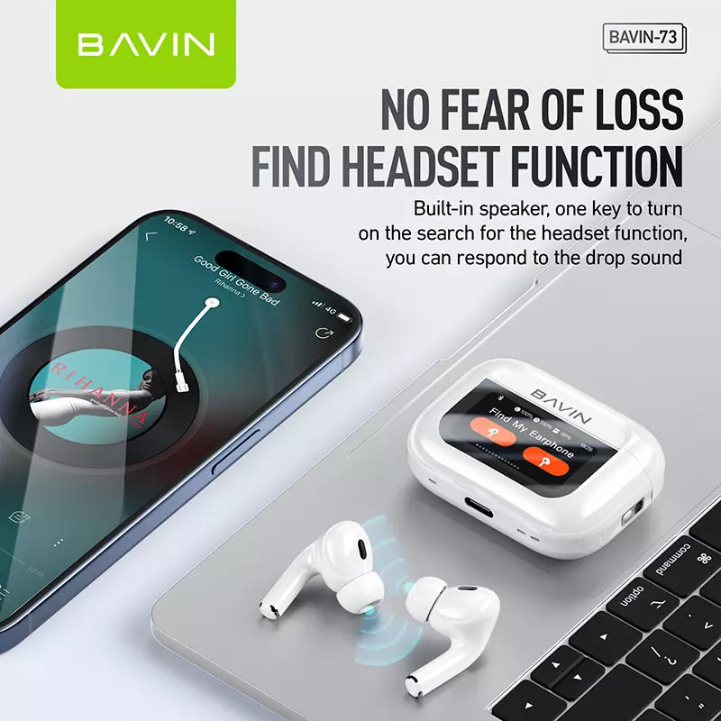 BAVIN-73 Ecouteur Bluetooth LCD BAVIN