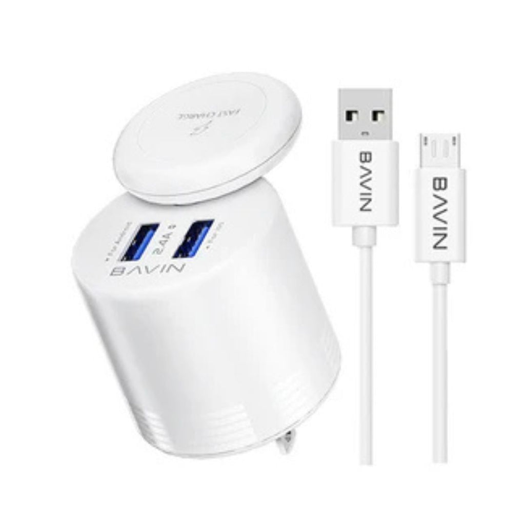 2-in-1 Wall & Wireless Charger w/ Dual USB