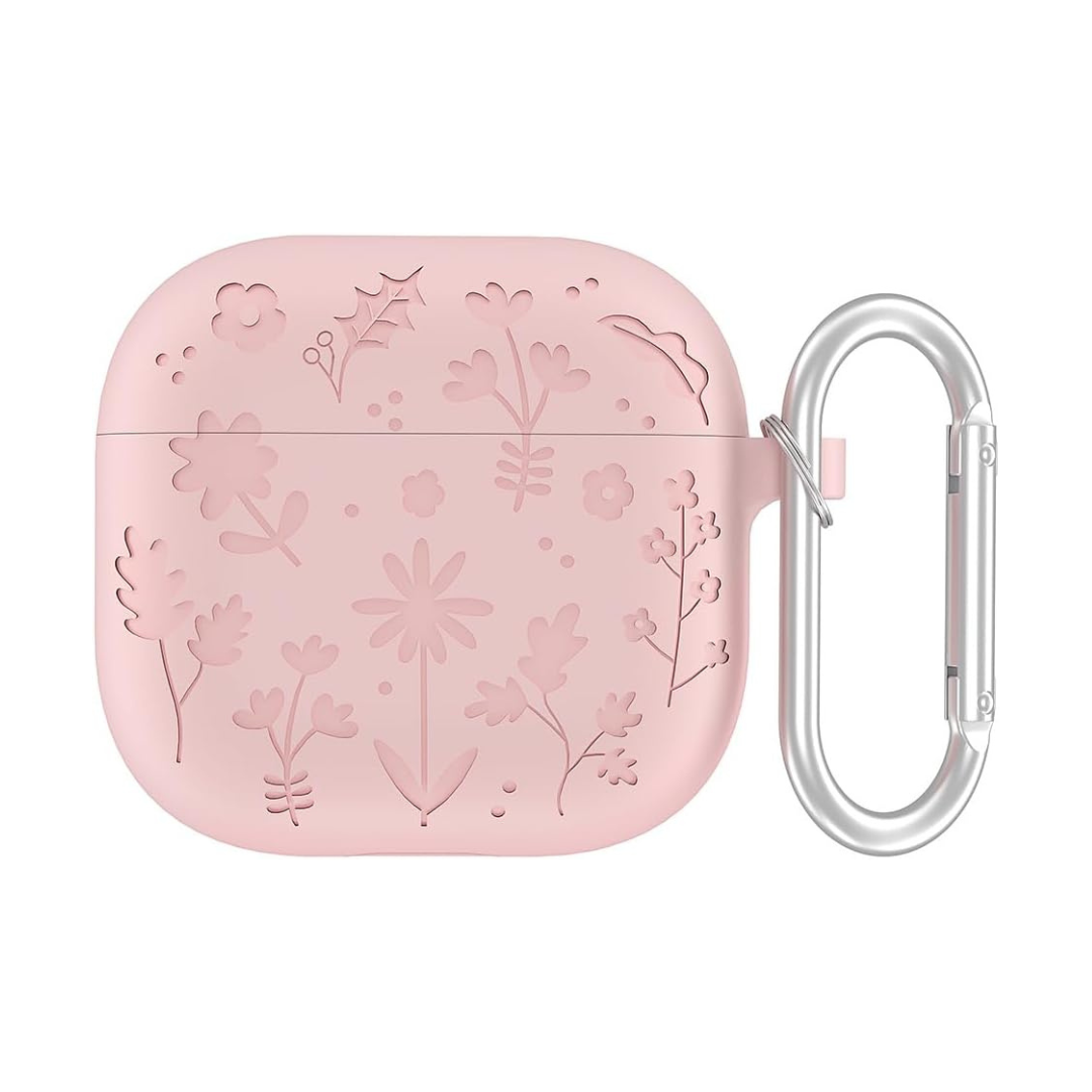 Étui Airpods Fleur Rose - En silicone souple KZA011