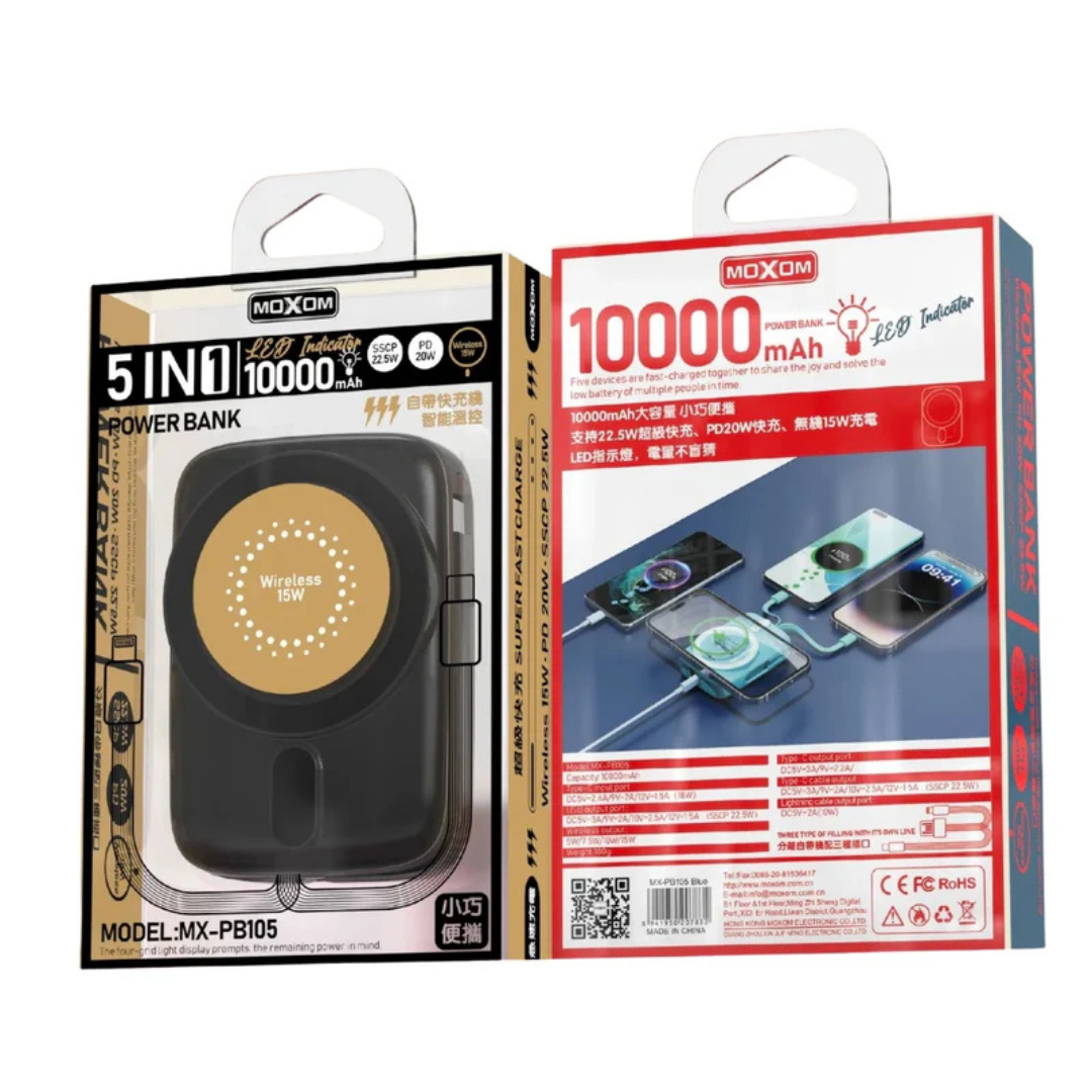 MOXOM MX‑PB015 – 10 000 mAh MagSafe Ultra-Rapide