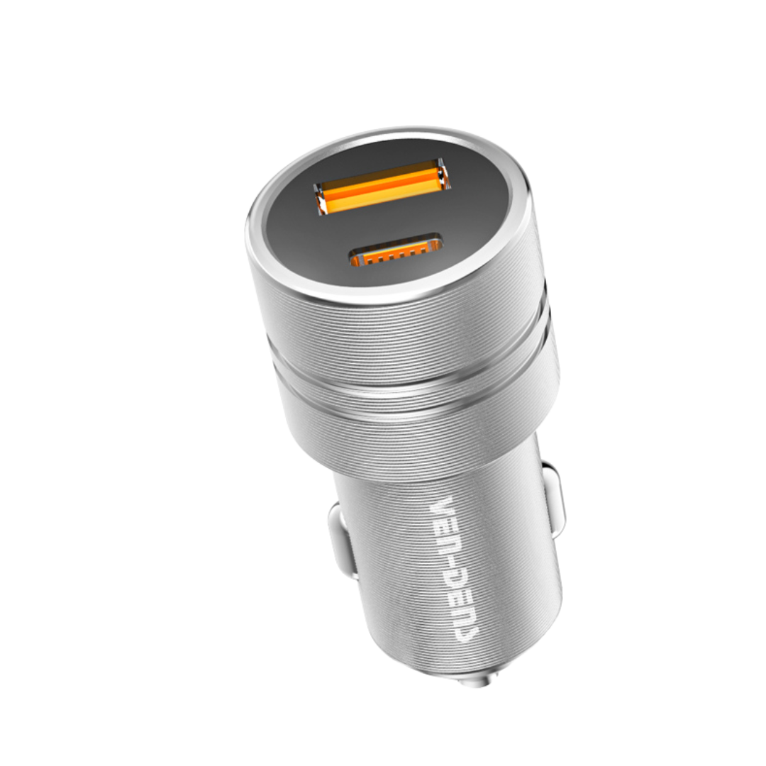 Ven-Dens VD-CC013 – Chargeur Voiture Aluminium 2 Ports 🇬🇧