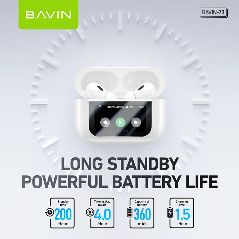 BAVIN-73 Ecouteur Bluetooth LCD BAVIN