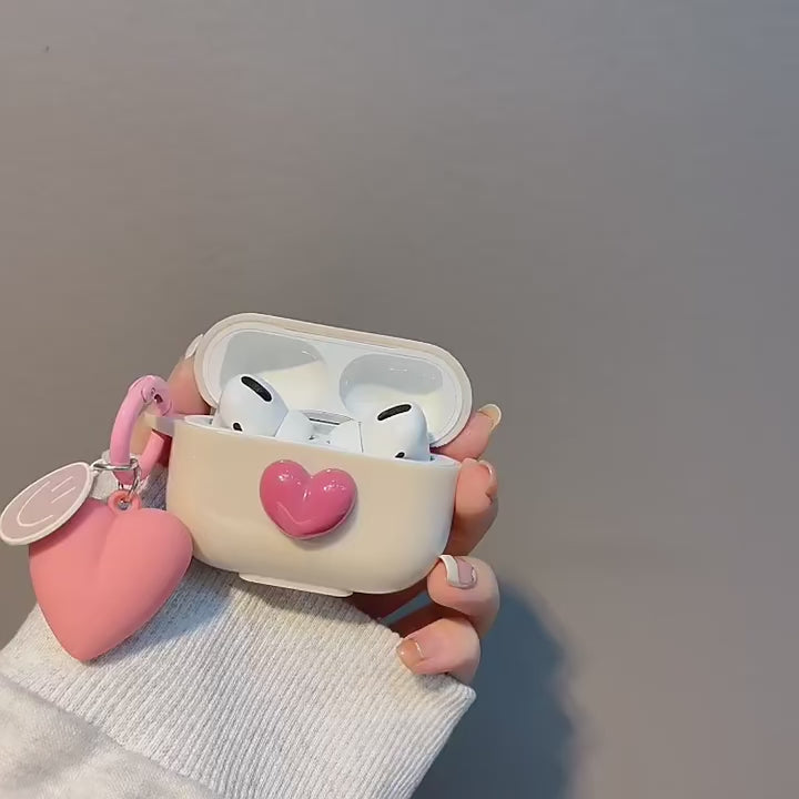 Étui Airpods Motif Coeur - En silicone souple KZA017