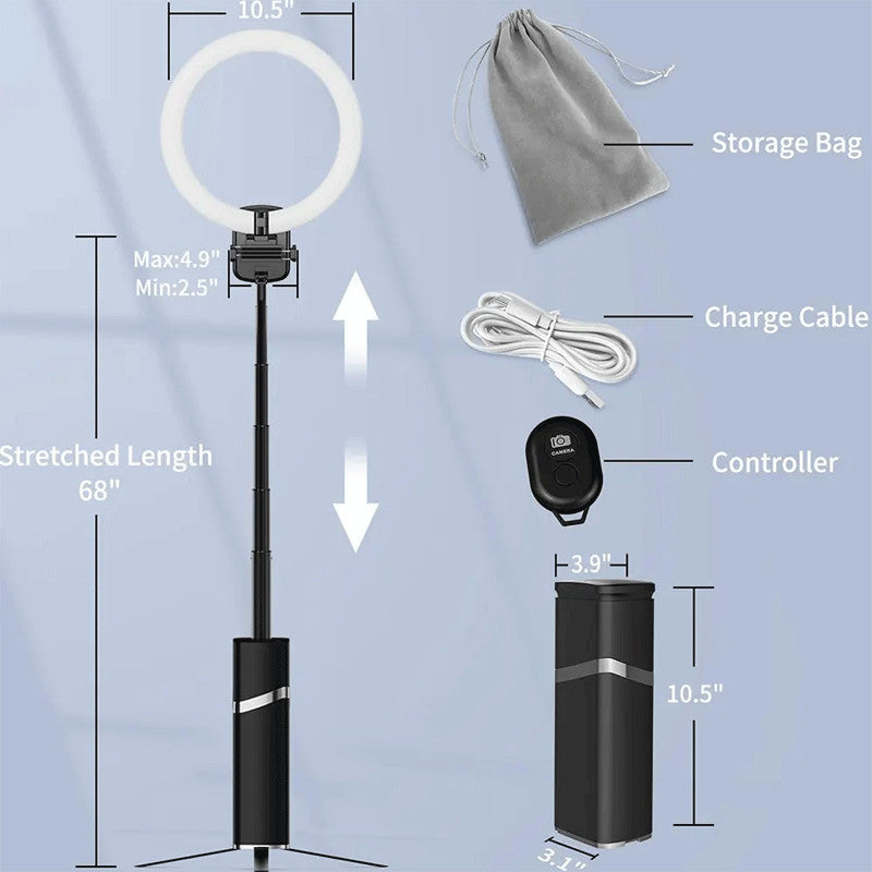 Ring Light LED Moxom 10.5 Pouces Noir