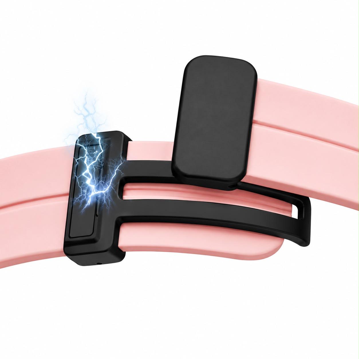 Bracelet en silicone avec une fermeture magnétique à clip coulissant - 22 mm
